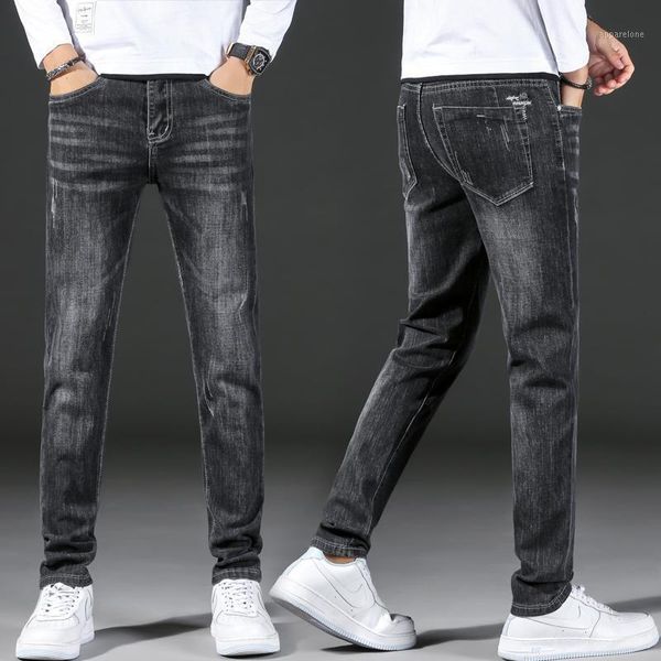 Jeans da uomo Nero Jens Uomo Regular Fit Stretch Jean Slim Straight 2023 Arrivo Autunno Pantaloni a figura intera per uomo Pantaloni in denim Moda