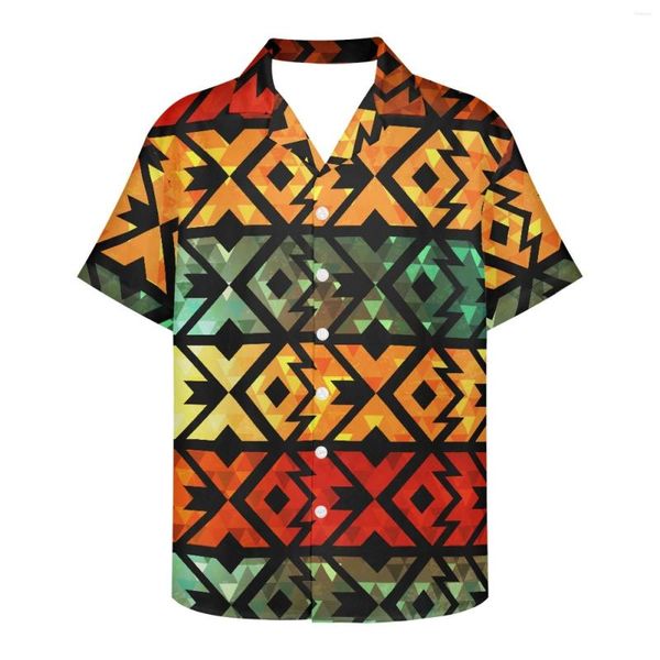 Camisas casuais masculinas abstrata graffiti arte masculina Hip Hop Hawaiian Shirt 5xl Summer Fashion 3D Print for Men Loose