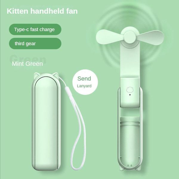 Hemerileştiriciler Mini Fan Taşınabilir Fan USB Şarj Edilebilir Handheld Masaüstü Fanları 2000mAh Sessiz Katlanabilir Ofis Evi Handy Power Bank Hava Soğutucu