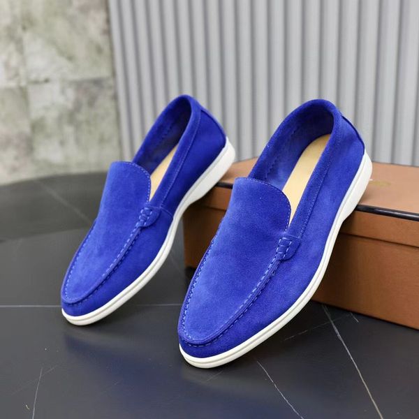 Designer Uomo scarpe casual mocassini low top in pelle scamosciata oxfords Loro-x-Piana Mocassini summer walk loafer slip on loafer suola in gomma flat sneakers outdoor trainer