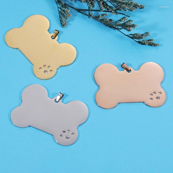 Charms 10 Stück Spiegelpolierter Edelstahl Knochen Zubehör Haustier Hund Kristall Anhänger DIY für Halskette/Schlüsselanhänger Schmuckherstellung