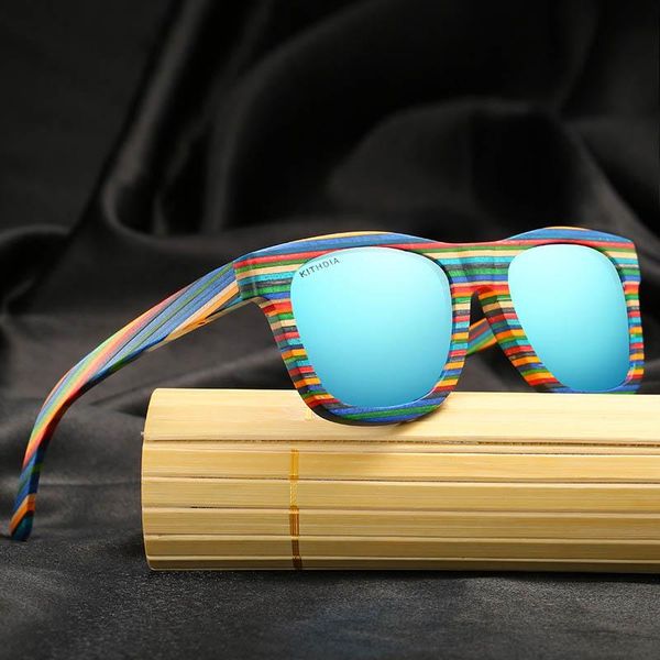 Sonnenbrillen, handgefertigt, aus Holz, farbiges Holz, polarisierte Bambusbrillen