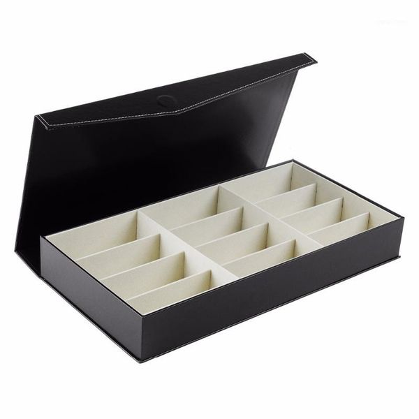 Смотреть коробки сетки коробки черная углеродная корпуса r Внешняя кожа PU Внутреннее органайзер для хранения подушек