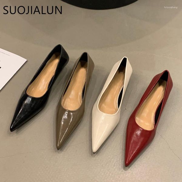 Neue frauen Kleid Schuhe 2023 Frühling Spitz Flach mode marke Pumpen Ferse Damen Elegante Büro Arbeiten frauen Heels