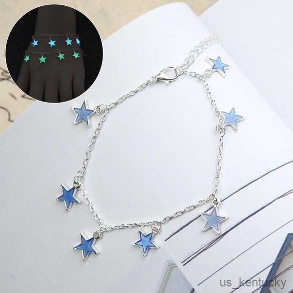 Braccialetti con ciondoli Braccialetti fluorescenti alla moda Braccialetti Braccialetti Pretty Heart Star Flower She Glow In Dark Bracciale luminoso per donna