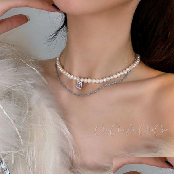 Chokers Pretty Gobker Collier Pearl Colar de pérolas boho pérolas Chain Chain Mtilayer Colares para homens homens bar com tamel metal sie dhgarden dhump