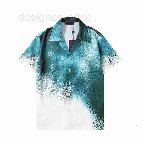 Мужские повседневные рубашки дизайнер дизайнер блузя Camisas de Hombre Fashion Geometric Partic Print Мужчина с коротки