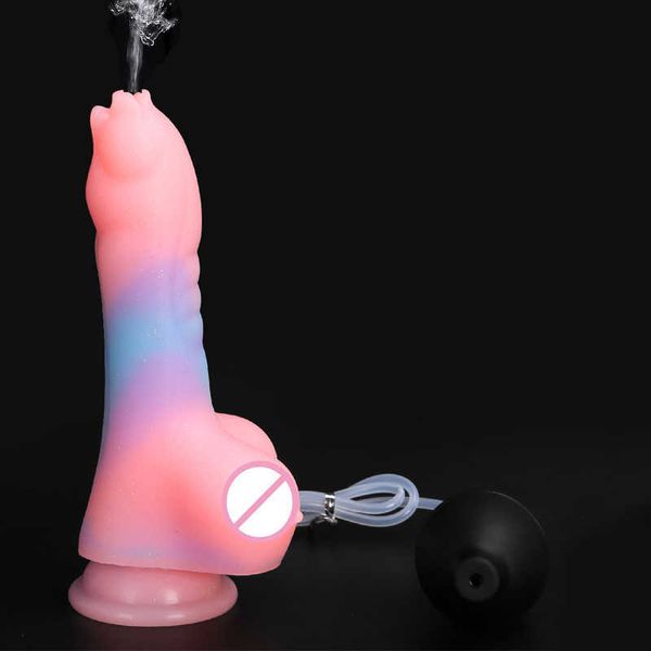 Spritzen bunt leuchtend groß realistisch für Frauen Spray Wasser Penis riesiger Buttplug leuchtender Dildo