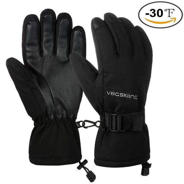 Vbiger Fingerlose Handschuhe, wasserdicht, Ski, verdickt, Winter, warm, Sport, Outdoor, für Männer und Frauen, verstellbare Schnalle