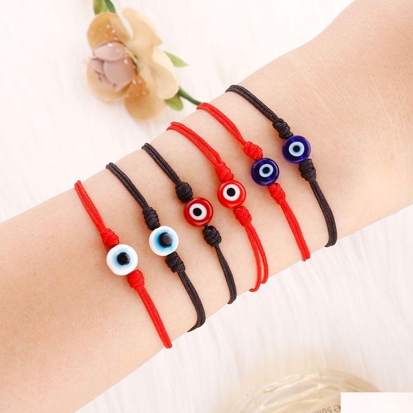 Bracelets de charme Principal promessa maligna azul olho de papel pulseira mulher mulher ajustável Lucky Red String femme nova moda je dhgarden dhptd