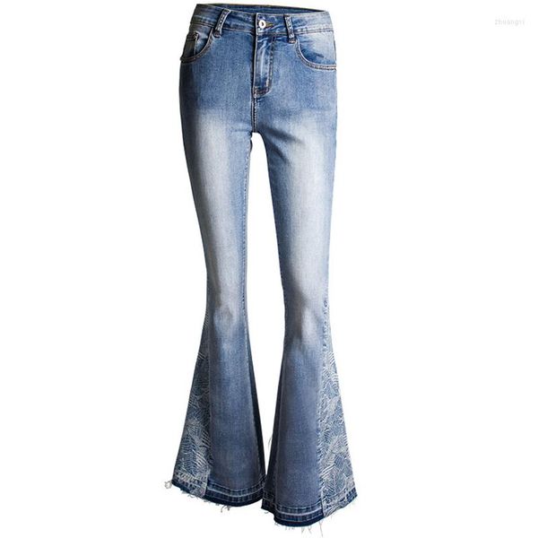 Jeans da donna allungare le donne bootcut donne svasate pantaloni pantaloni di moda femmina campana da fondo per il fondo abbracci da abbronzatura bootbottoms stivale taglio 4xl