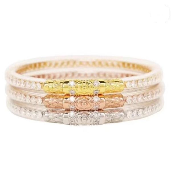 Corrente 3PCSset Crystal Glitter Bracelete de silicone Sparkling Jelly Bangles Idéia presente para mulheres meninas 230512