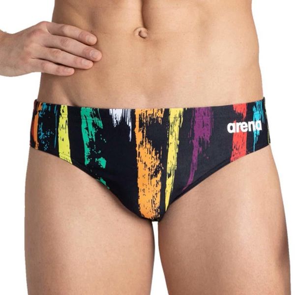 Herren Bademode 2023 Painted Stripes Kurzer Badeanzug Endurance Athletic Beach Enge Schwimmtrainingshose Badeshorts 230515