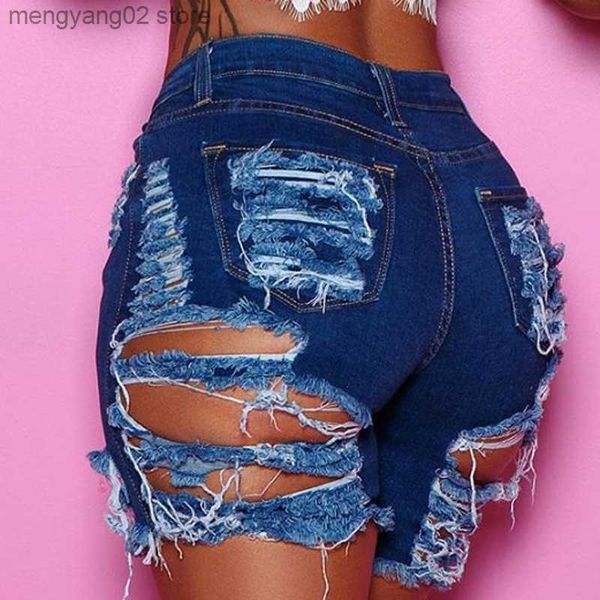 Shorts femininos de verão Mulher Trendy rasgou shorts jeans moda sexy jeans high jeans shorts street hipster shorts roupas s-2xl 2020 novo T230515