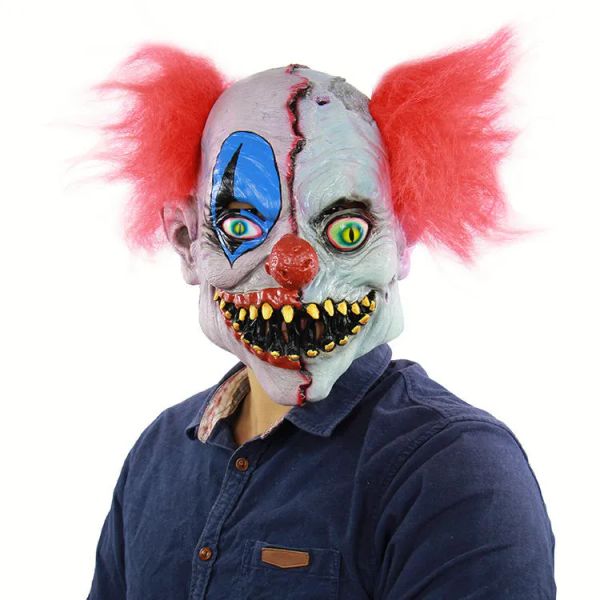 Divertente Clown face dance Maschera Cosplay Maschera per feste in lattice Oggetti di scena Maschera per il terrore di Halloween Maschere spaventose