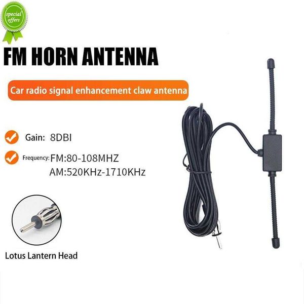 Novo Windshield de carro universal AM FM FM Antenna Sinal Amplificador Booster Rádio Hidden Active Truck Antena Antena 12V Estéreo B0H2