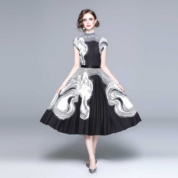 Zweiteiliges Kleid, kurzärmeliges Baddie-Set aus zwei Teilen, Y2K-Sommer-Damenrock-Anzug, mittellange, elegante Röcke, 2-teilig, definiert Damen-Vintage-Kleidung P230515