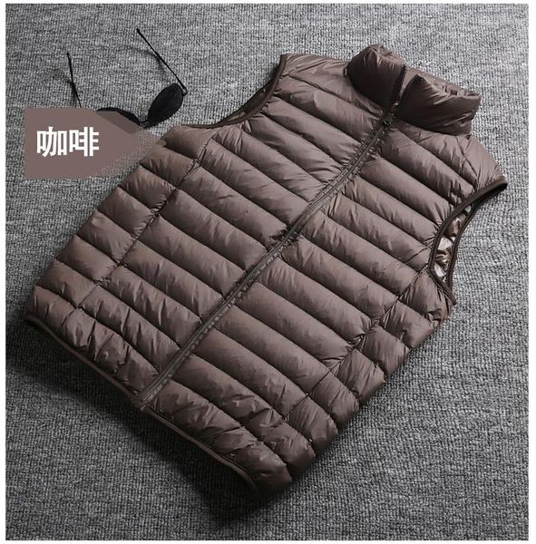 Men's Down Coat Vest Duck Pomber Ultra Fin Jacket Men Men sem mangas coletes de tamanho curto K-0906 KJ4049