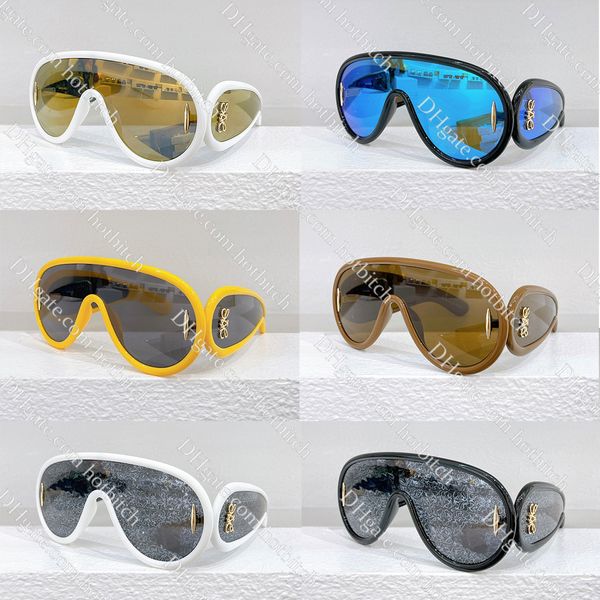 Designer Sonnenbrille Luxus Wave Mask Sonnenbrille für Männer Frauen Outdoor Freizeit Reise Sonnenbrille Gold Letter Design Brillen 13 Farben mit Box