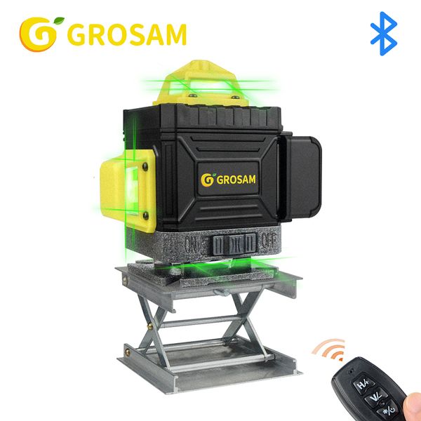 Laser-Entfernungsmesser GROSAM 360 Laser-Nivellierlaser 16 Linien 4D Selbstnivellierender Nivellaser-Kreuz-Horizontal-Vertikal-Grünstrahl für Bauwerkzeuge 230516