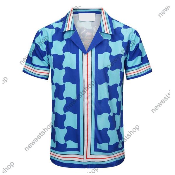 2023 Herren Plus Tees Polos Sommer Europa Männer Briefdruck Hemden Designer Luxus Damen Lässiges blaues Hemd Cool Hip Hop Kurzarm Geometrie Druck Designer T-Shirt