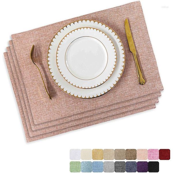Tapets de mesa Supplimentos domésticos tecido de linho lavável não deslizamento isolado tapete de jantar com estampa digital copo posavasos
