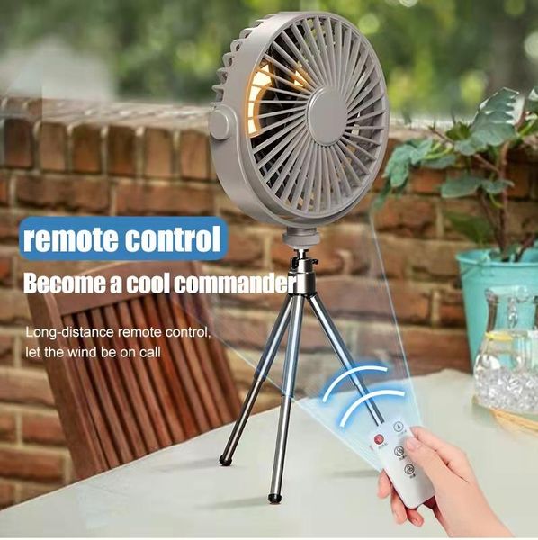 Umidificadores Controle Remoto Ventilador de mesa de piso portátil Refrigerador de ar Mini Ventilador de teto Rotação de 360 ° sem fio para camping Ventilador de luz noturna para casa