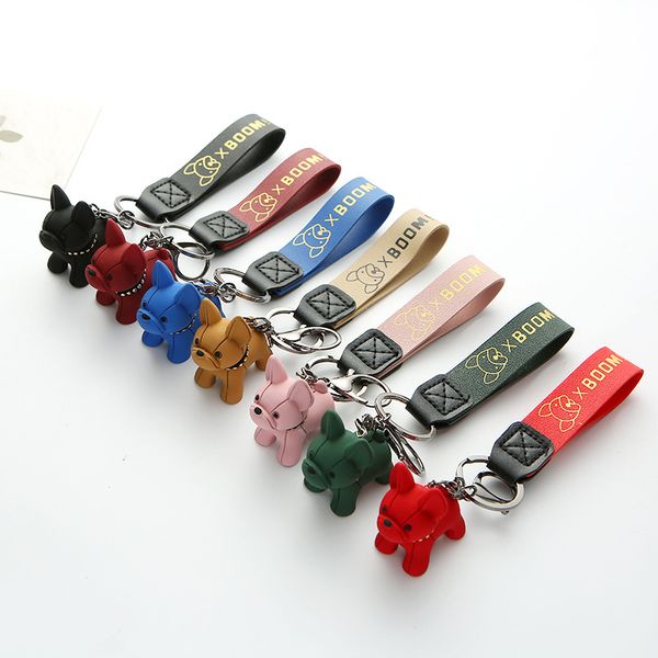 Chavetinha Designer de Mulher Criança Lei Cristal Lei Figura Figura Chaves de carro para Mulher Bag Pingente Tide Resina Criativa Bulldog Key Chain Acessórios