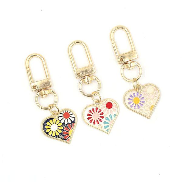 Chave de anéis por atacado Sun Flor Heart Pinging Keychain Fashion Zipper PL Charm Planejador Acessórios Hangbag Hang Sanging Pingents Ke Otkc8