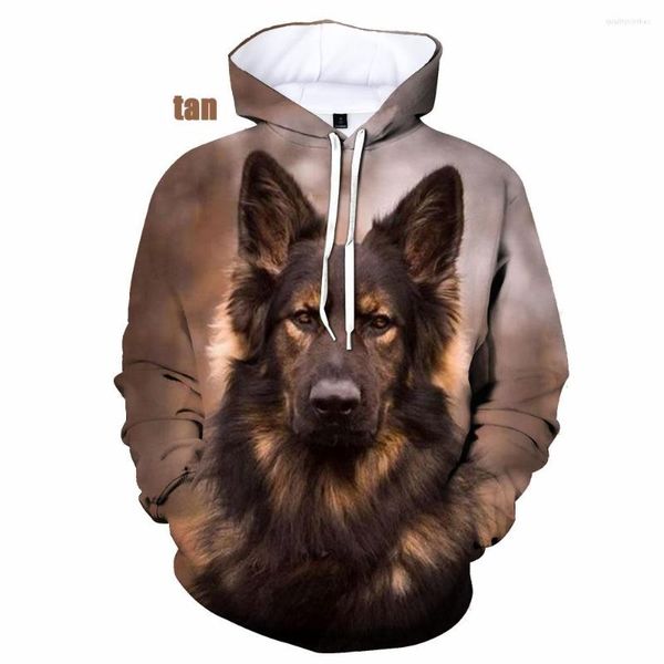 Herren Hoodies 2023 Lustiger Hund 3D Gedruckt Männer/Frauen Niedlicher Hoodie Deutscher Schäferhund Kapuzenpullover