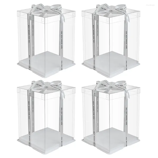 Brocada de presente 4 PCs CUBE CAIXAS DE BOLAS PLÁSTICA PLÁSTICA TRANSPARENTE DE RECIMENTO PIEDEIRA PADEIRA DE PADRÃO ROUNTE ROUNTE