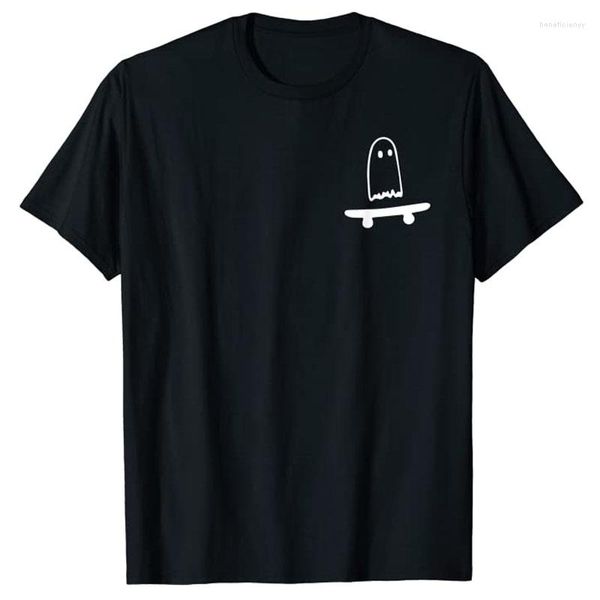 Erkek Tişörtleri Hayalet Kaykay Tembel Cadılar Bayramı Kostüm Komik Kaykay T-Shirt Grafik Tee Teps Kısa Kollu Bluzlar