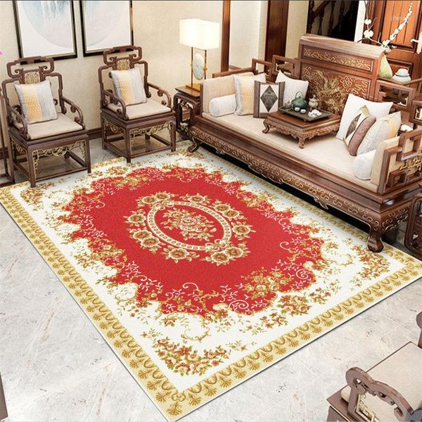 Tapetes de tapete europeu para sala de estar com mesa de café quarto coberto com tapete tatami de luxo no chão doméstico