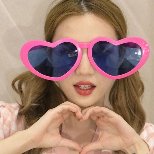 Occhiali da sole Fashion Peach Heart Big Glasses Funny Plastic Glow Masquerade Birthday Party Decoration Forniture Puntelli