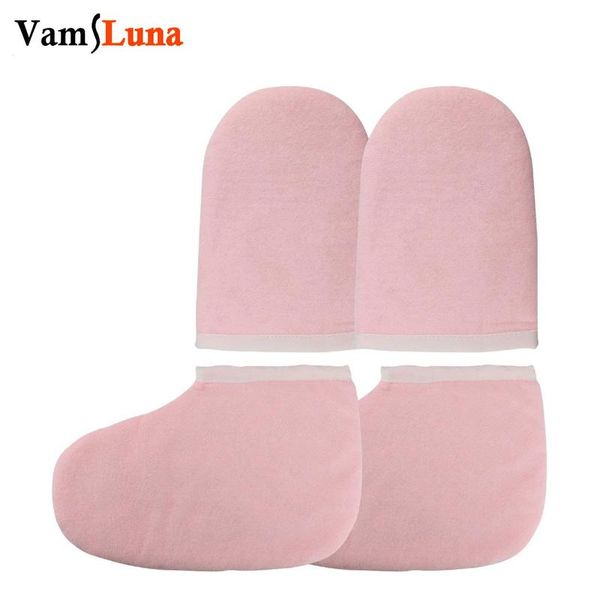 Guanti di cera in paraffina rosa guanti stivaletti cera per cure di guanti isolati per terapia calda per terapia spa per il trattamento abbronzante per le mani di guanti per le mani