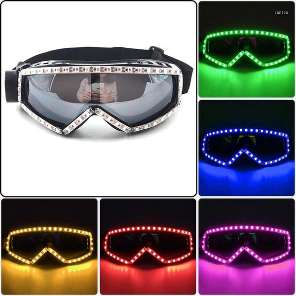 Украшение для вечеринок освещает светодиодные очки творческий мода Luminous DJ Bar Goggles Halloween Stage Lights