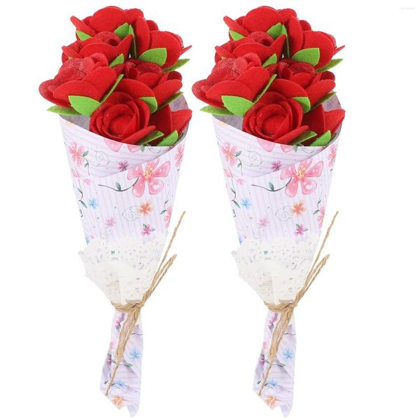 Fiori decorativi 2 set Pacchetto materiale bouquet Fornitura fai-da-te unica Giochi per bambini Kit artigianali Fiore Giocattoli per bambini Forniture per incantesimiIstruzione