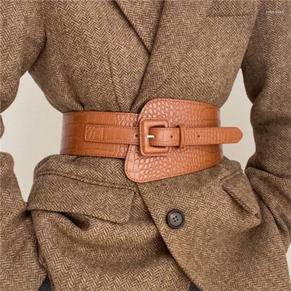 Cinture Cintura da donna Modello coccodrillo PU Cappotto largo Abito Corsetto Fashion Luxury Designer Brand For Women