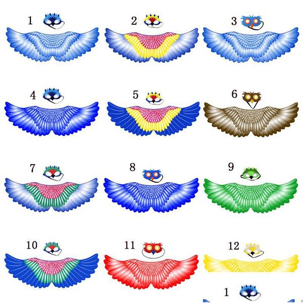 Tema Costume 12 Style Superhero Cape Mask Set Aw And Owl Cute Birds Animal Cosplay Bambini Bambino Regali di compleanno di alta qualità Party Favo Dhrzr