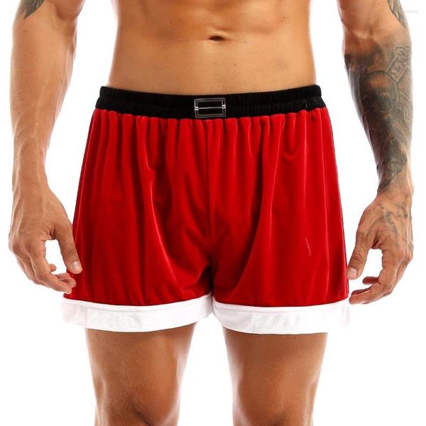 Mutande Red Mens Flanella Natale Babbo Natale Costume Cosplay Biancheria intima sexy Boxer Mutandine Regalo maschile