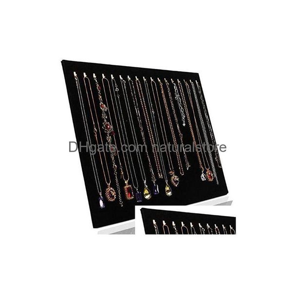 Schmucktablett Schwarz Veet 17 Haken Halskette Display Organizer Drop Delivery Verpackung Otyfp