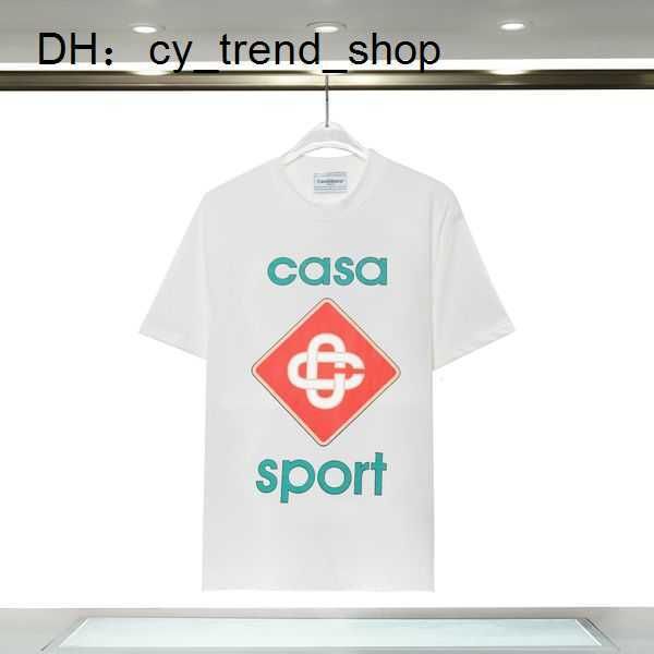 Camisa Casablanc 23ss Men Designer T-shirts Moda Man Women Smiley Casablanca Printing Tees Us Size S-XL 21