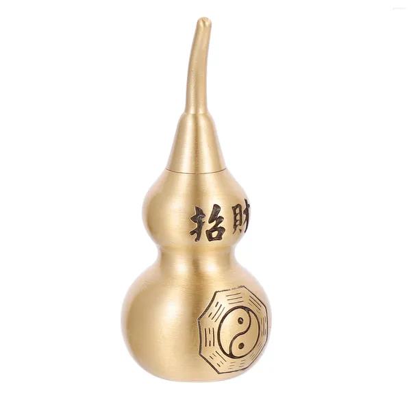 Dinnerware Define Decoração da casa Brass Wu Gourd estátua bebendo chinês Feliz estatueta Hu Lu