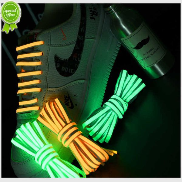 1 paio di lacci luminosi Scarpe da ginnastica piatte Lacci per scarpe di tela Glow In The Dark Night Colore Lacci fluorescenti 100/120 / 140 cm