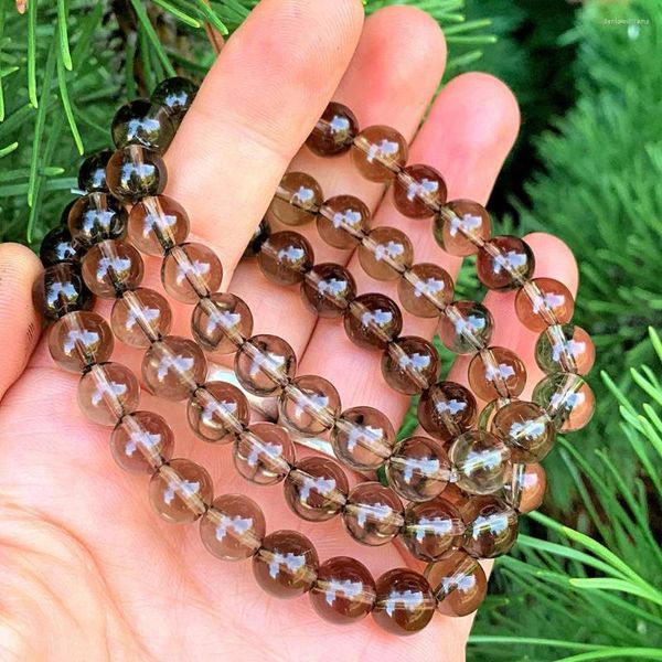 Braccialetti di collegamento Commercio all'ingrosso Natural Smoky Quart Z Gem Stone Bracele TEMF Aura Cleanse Energy Bracciale Stabilità Balance Healing Jewelry