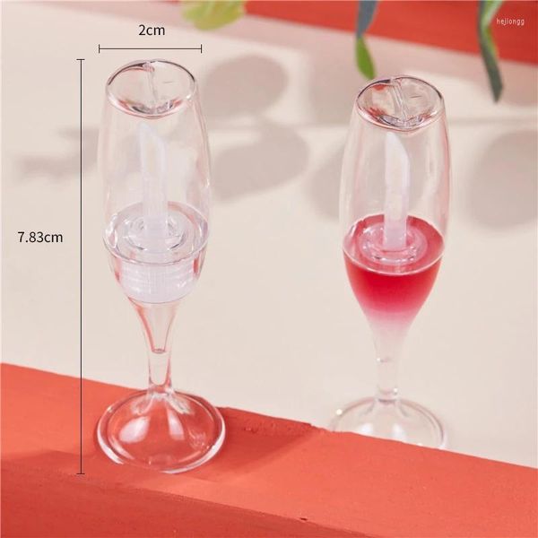 Depolama şişeleri 10 adet yaratıcı mini şarap cam şeklindeki boş dudak tüpü doldurulabilir sır makyaj kabı örnek şişeleri