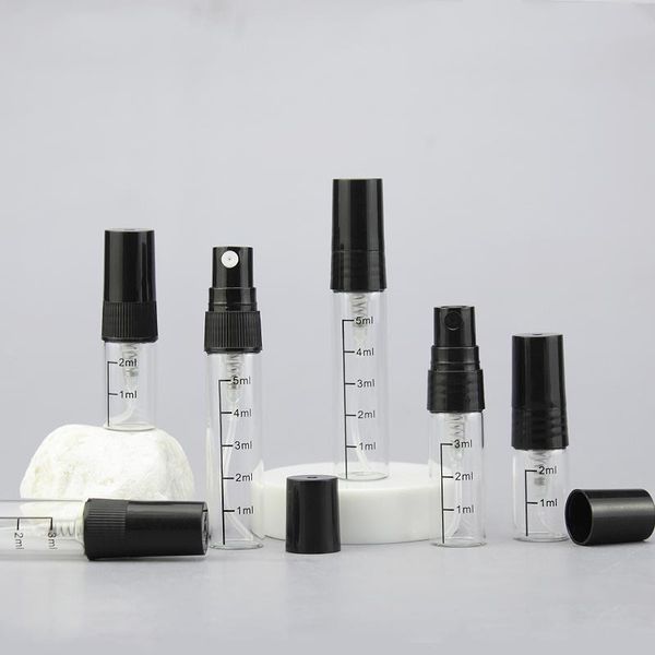 2 ml 3 ml 5 ml Mini nachfüllbare Probe Parfümflaschen leere kosmetische Flüssigkeit Spray Reise Flasche Zerstäuber mit Skala