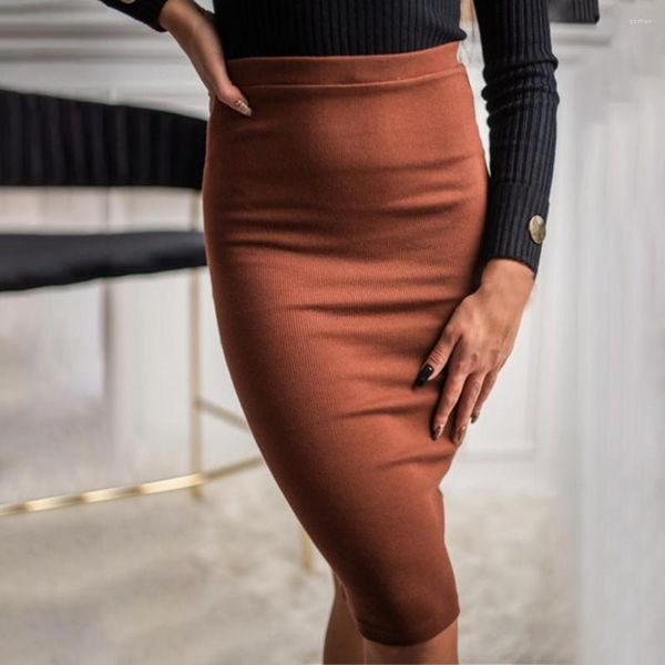 Gonne Sin-touch Ultra Soft Pure Color Women Warm Bodycon Skirt per la vita quotidiana