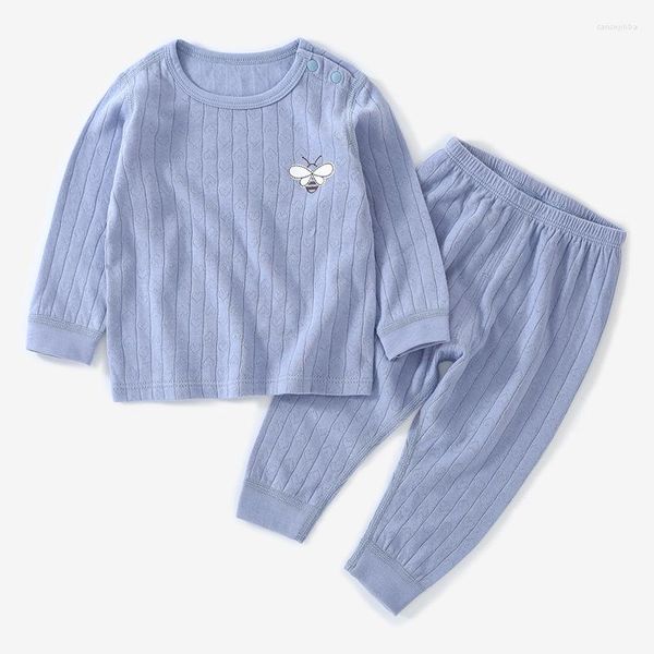 Kleidung Sets Atmen Baby Jungen Kleidung Weiche Säuglings Unterwäsche Mädchen Anzug Tops Hose Zweiteilige Herbst Kleinkind Nachtwäsche Kinder Trainingsanzug a802