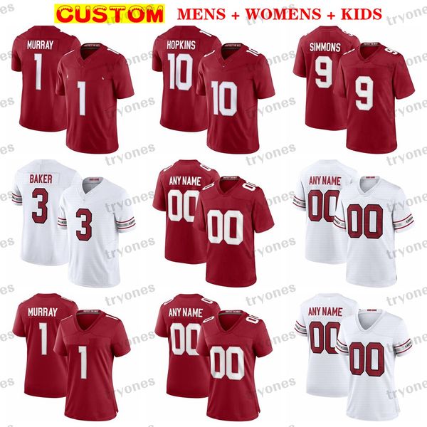 Custom 2023 Maglie da calcio da uomo Bambini Donna 1 Kyler Murray DeAndre Hopkins Marquise Brown Baker Zach Ertz Conner Isaiah Simmons Hernandez Paris Johnson Jr. Tillman